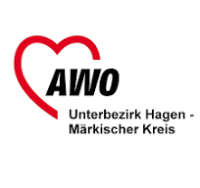 Logo Awo rotes Herz halboffen unten rechts Text AWO Unterbezirk Hagen M&auml;rkischer Kreis